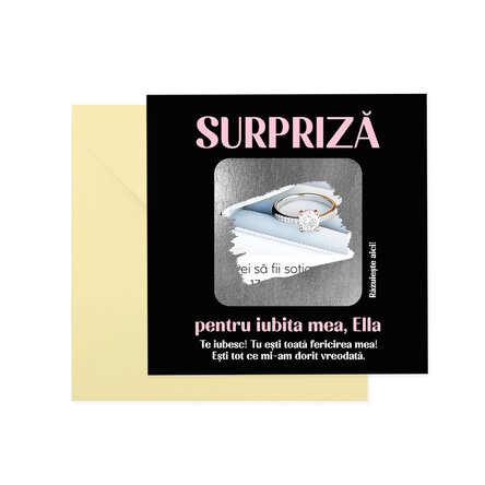 Card răzuibil personalizat cu text - Surpriză