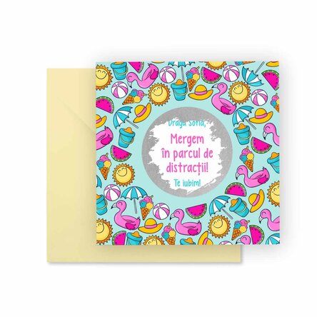 Card răzuibil personalizat cu text - Vacanța