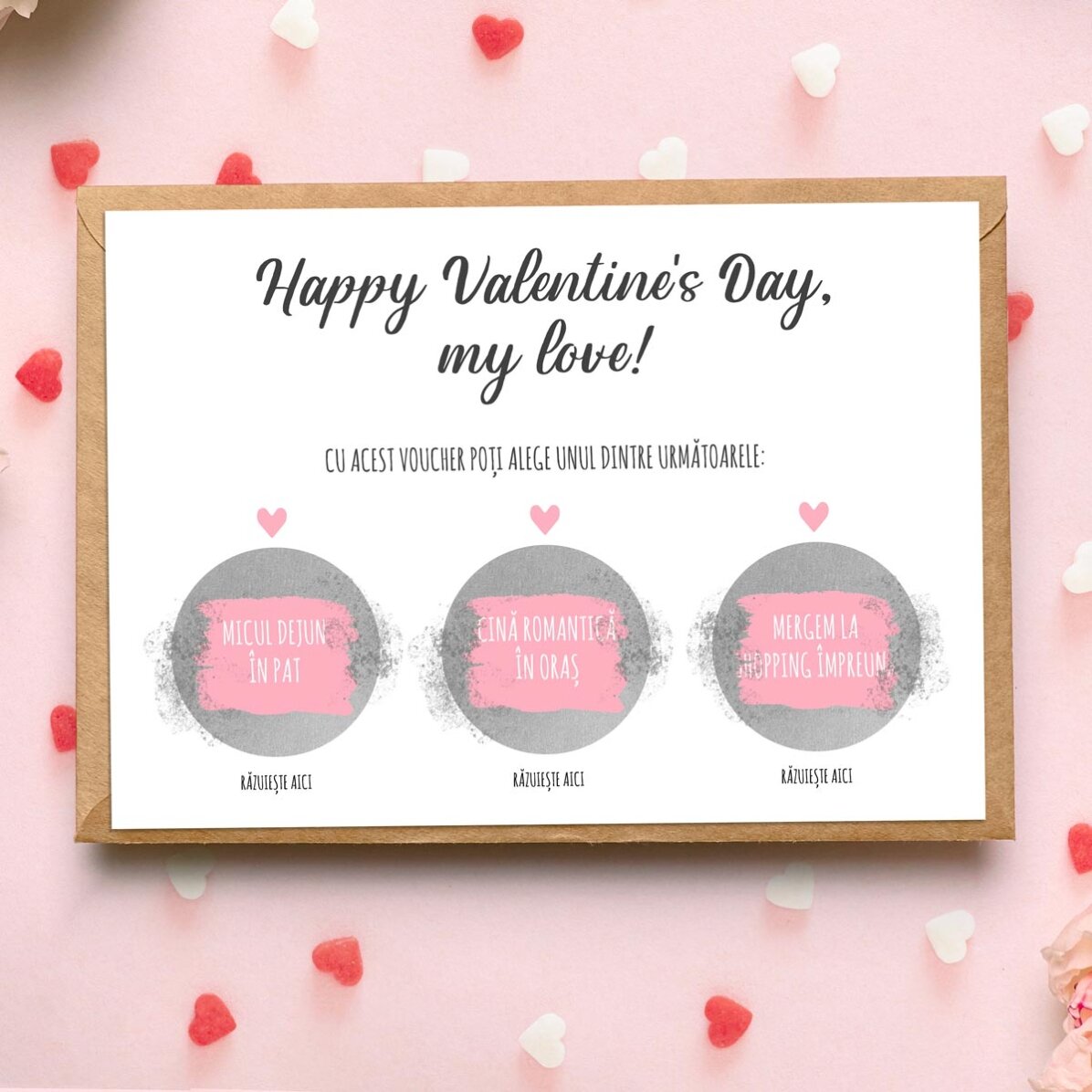 Card răzuibil personalizat cu text - Voucher