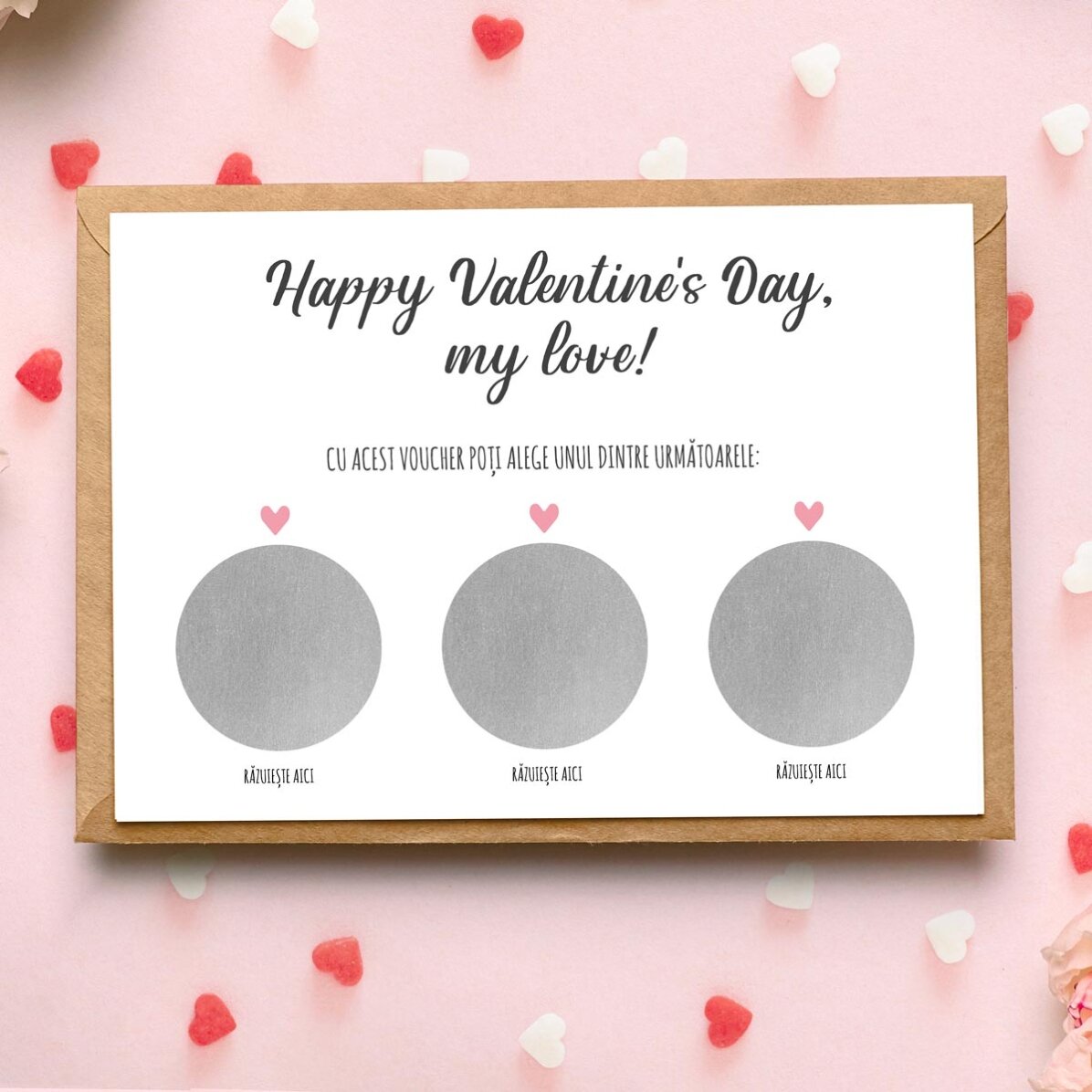 Card răzuibil personalizat cu text - Voucher