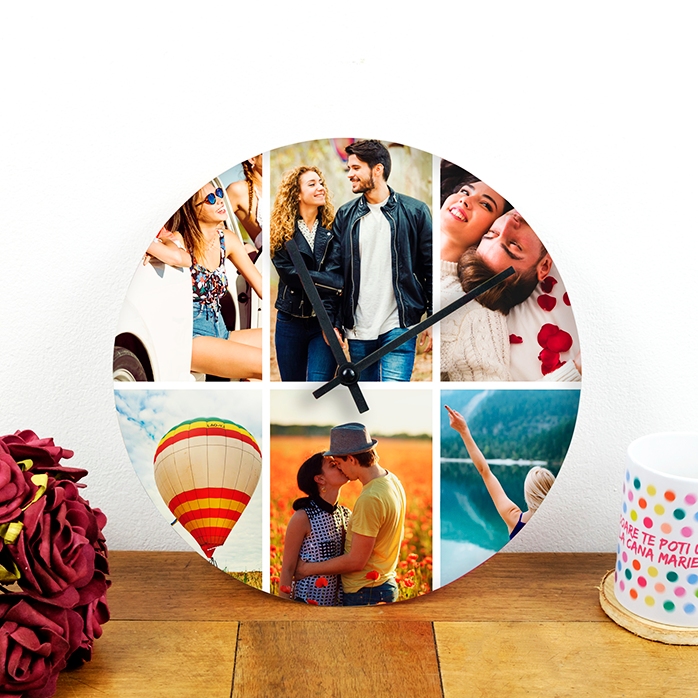 Ceas personalizat cu 6 poze