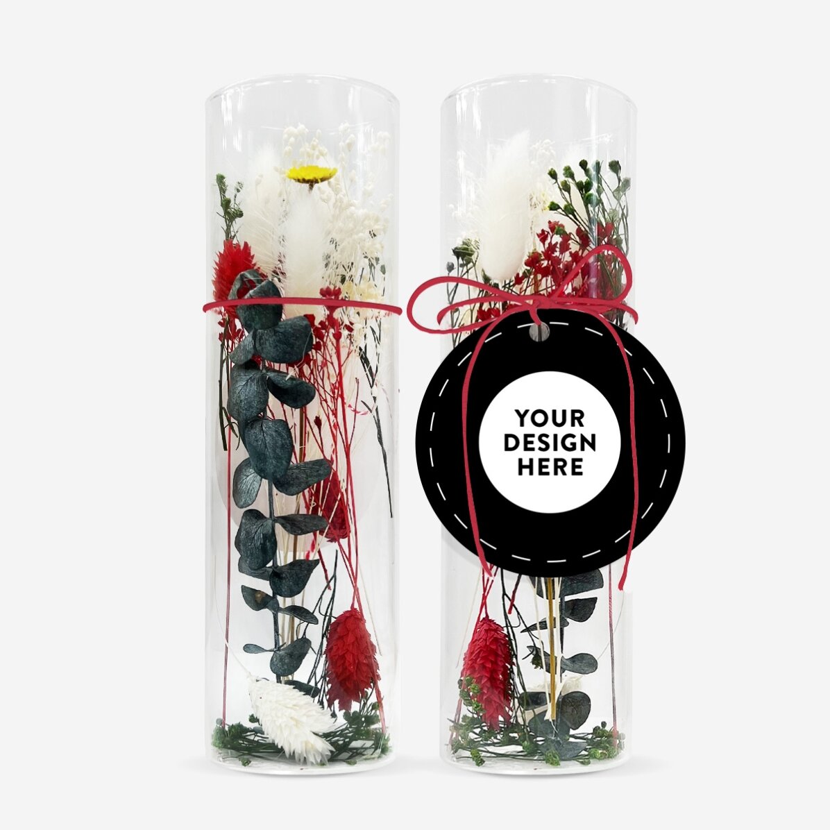 Ornament din sticlă cu flori prezervate personalizat cu grafica ta