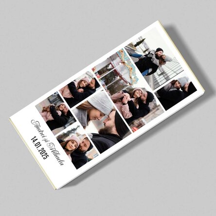 Ciocolată personalizată cu 10 poze și mesaj 