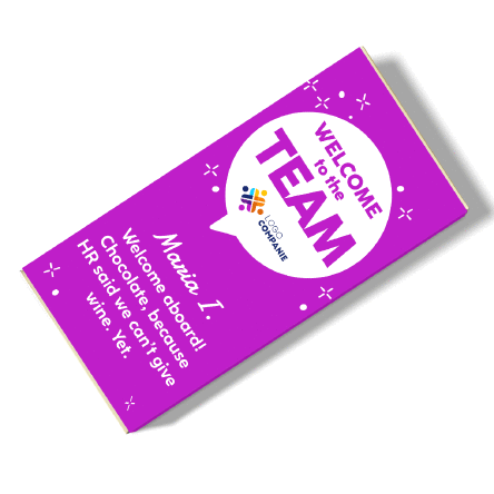 Ciocolată personalizată cu logo și mesaj - Welcome to the team