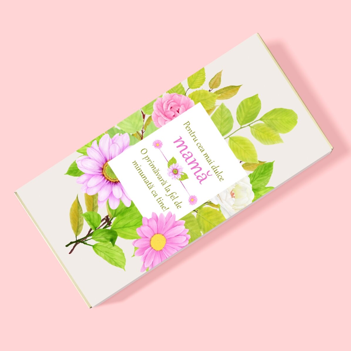 Személyre szabott csokoládé tavaszi üzenettel anyukának