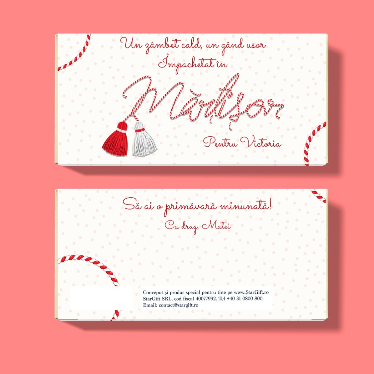 Személyre szabott csokoládé üzenettel