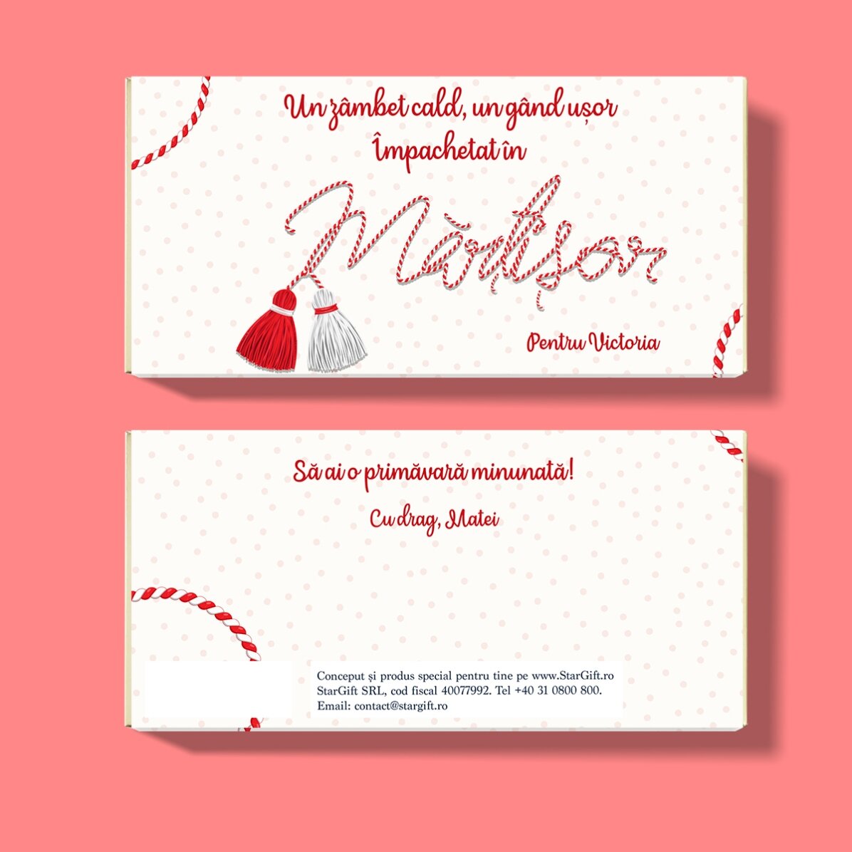 Személyre szabott csokoládé üzenettel