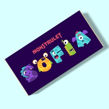 Ciocolată personalizată cu mesaj - Monstruleț