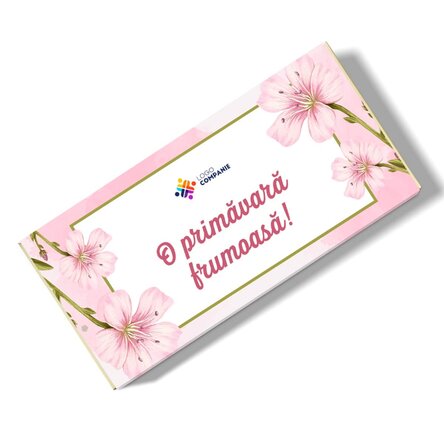 Ciocolată personalizată cu mesaj și logo - Primăvară 