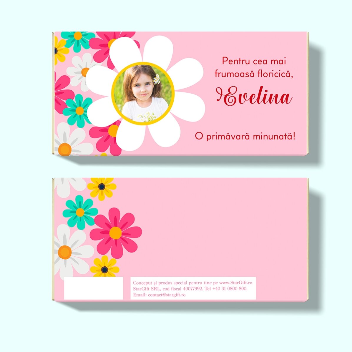 Személyre szabott csokoládé üzenettel és fotóval - Floricele