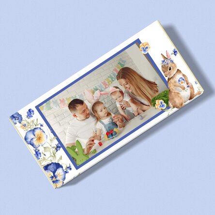 Ciocolată personalizată cu mesaj și poză - Iepuraș