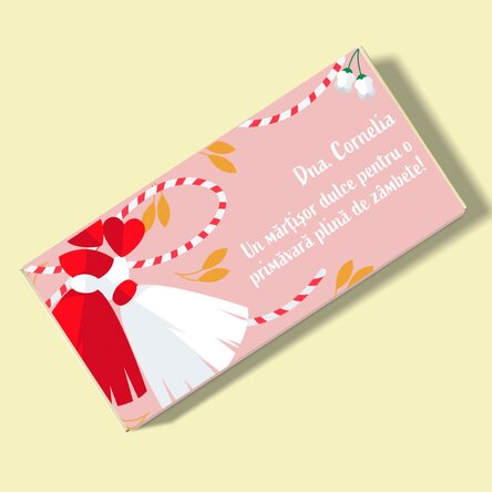 Ciocolată personalizată cu mesaj - Un mărțișor dulce