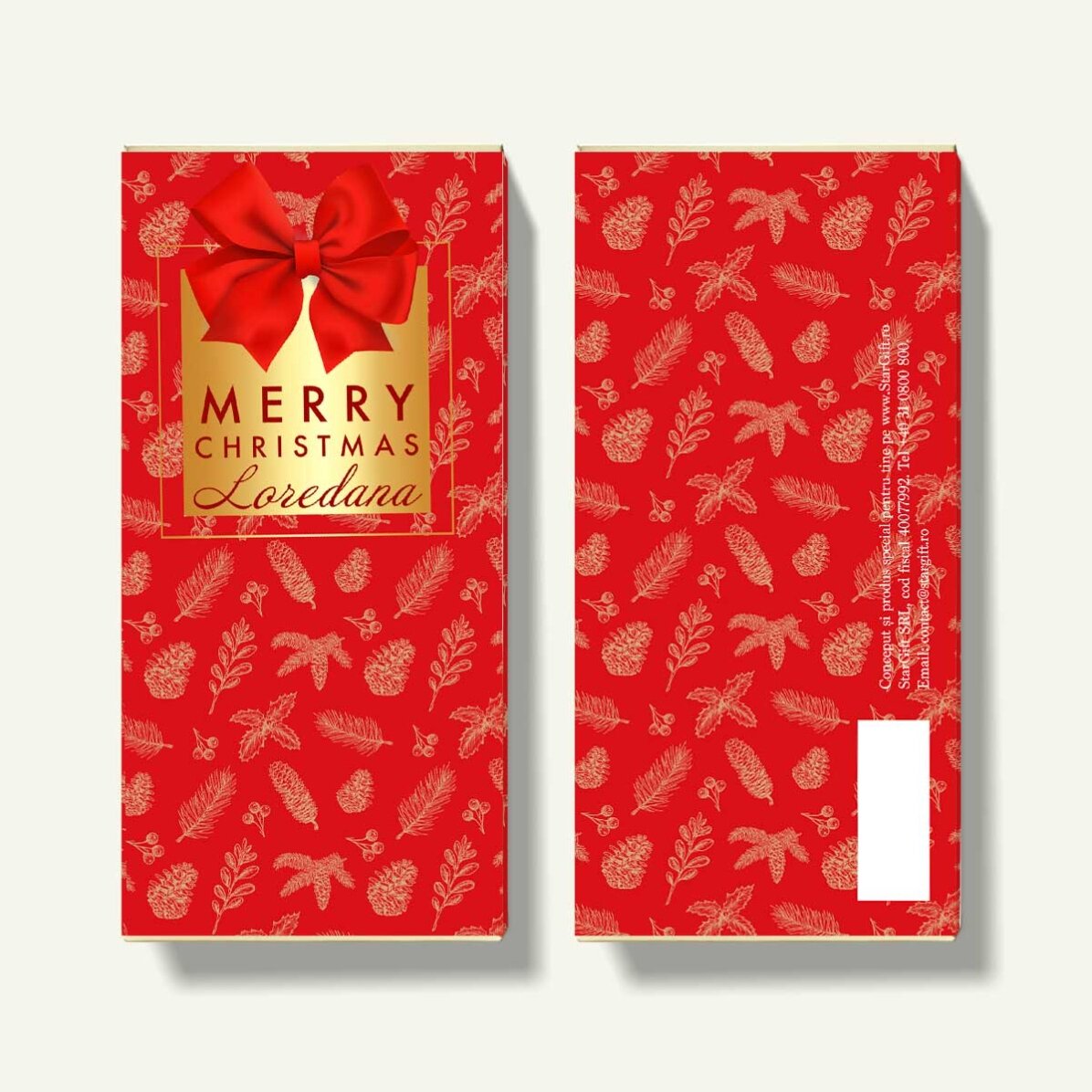 Ciocolată personalizată cu nume și mesaj - Glamorous Christmas