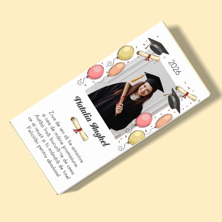 Személyre szabott csokoládé fotóval és szöveggel – Érettségi