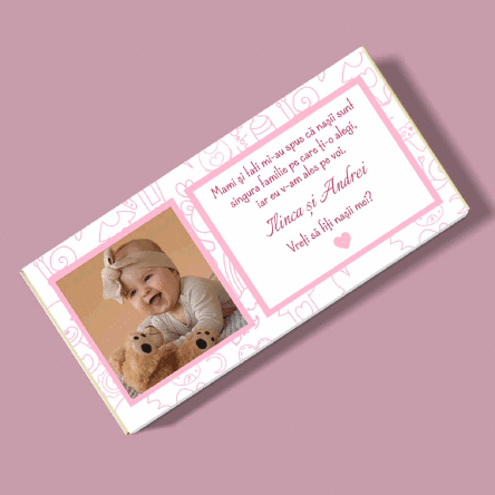 Személyre szabott csokoládé fotóval és üzenettel – Keresztszülő kérés