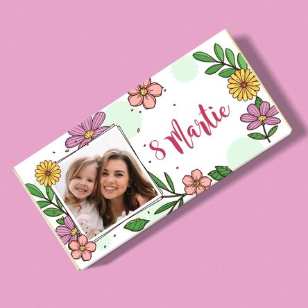 Ciocolată personalizată cu poză și mesaj - Martie