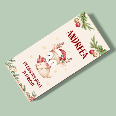 Ciocolată personalizată cu text - Căprioară