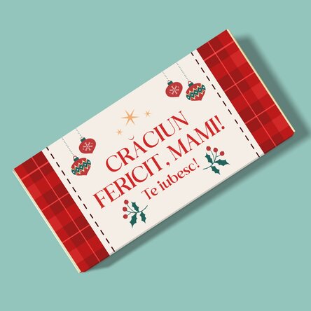 Ciocolată personalizată cu text - Crăciun fericit!