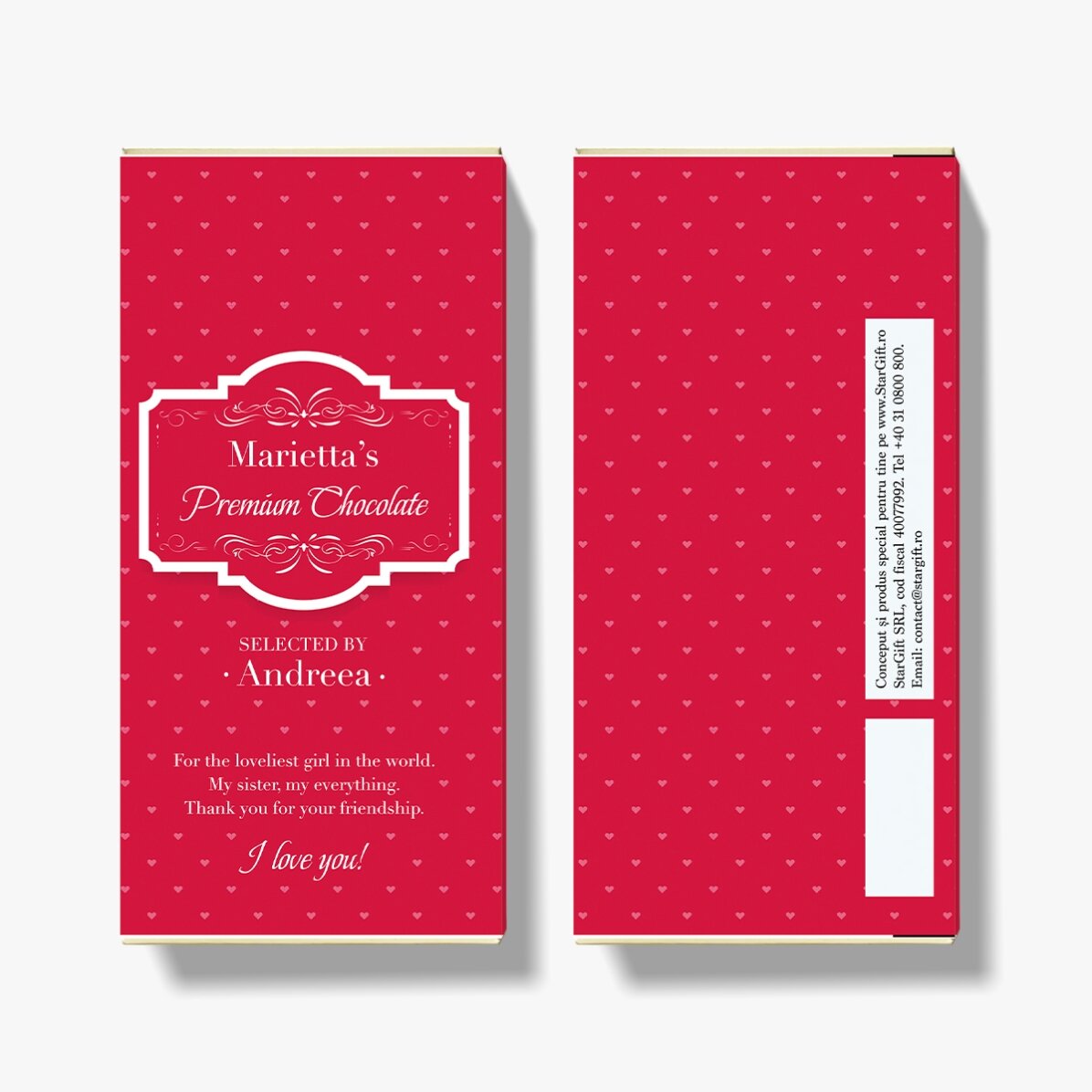 Ciocolată personalizată cu text - French