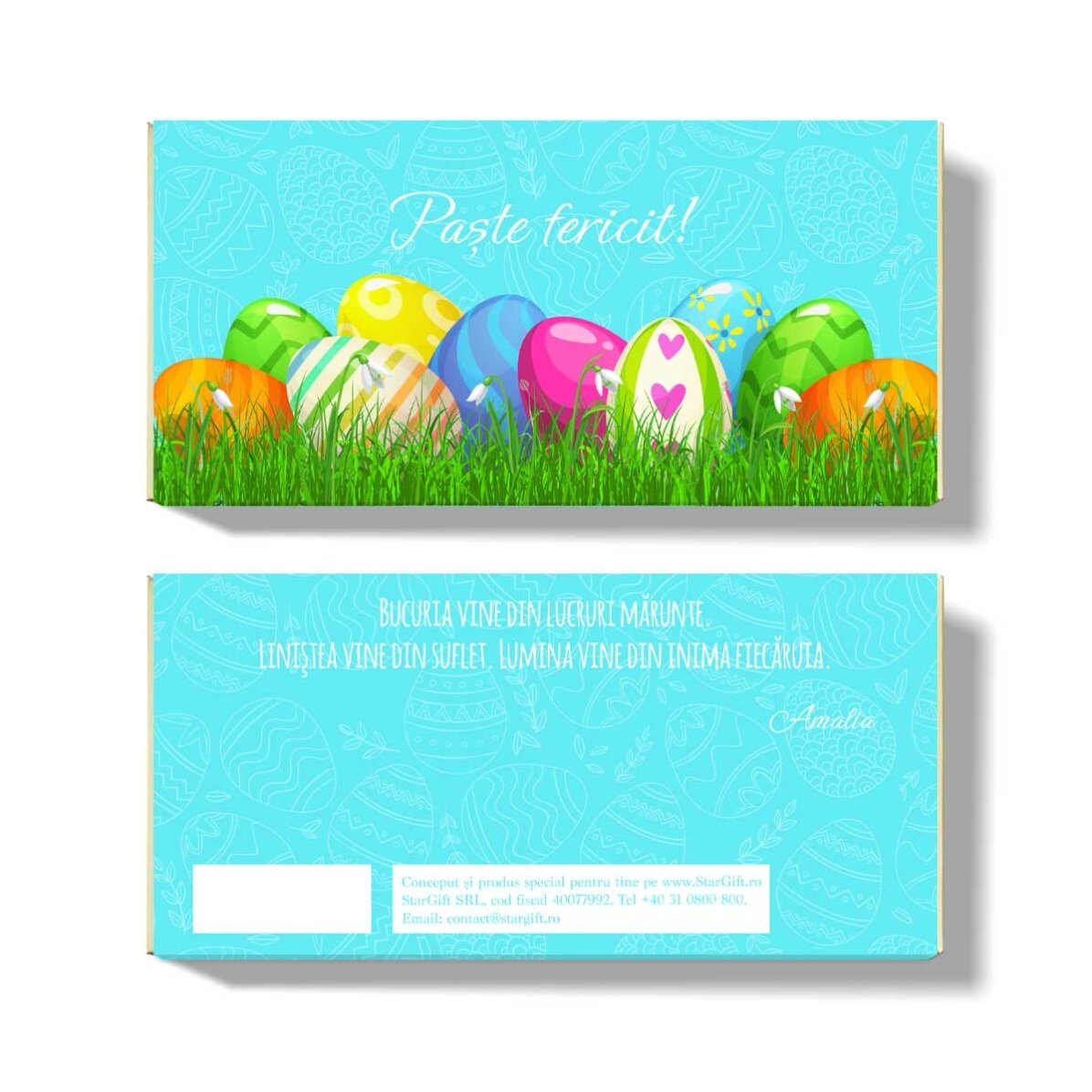 Ciocolată personalizată cu text - Happy Easter Day