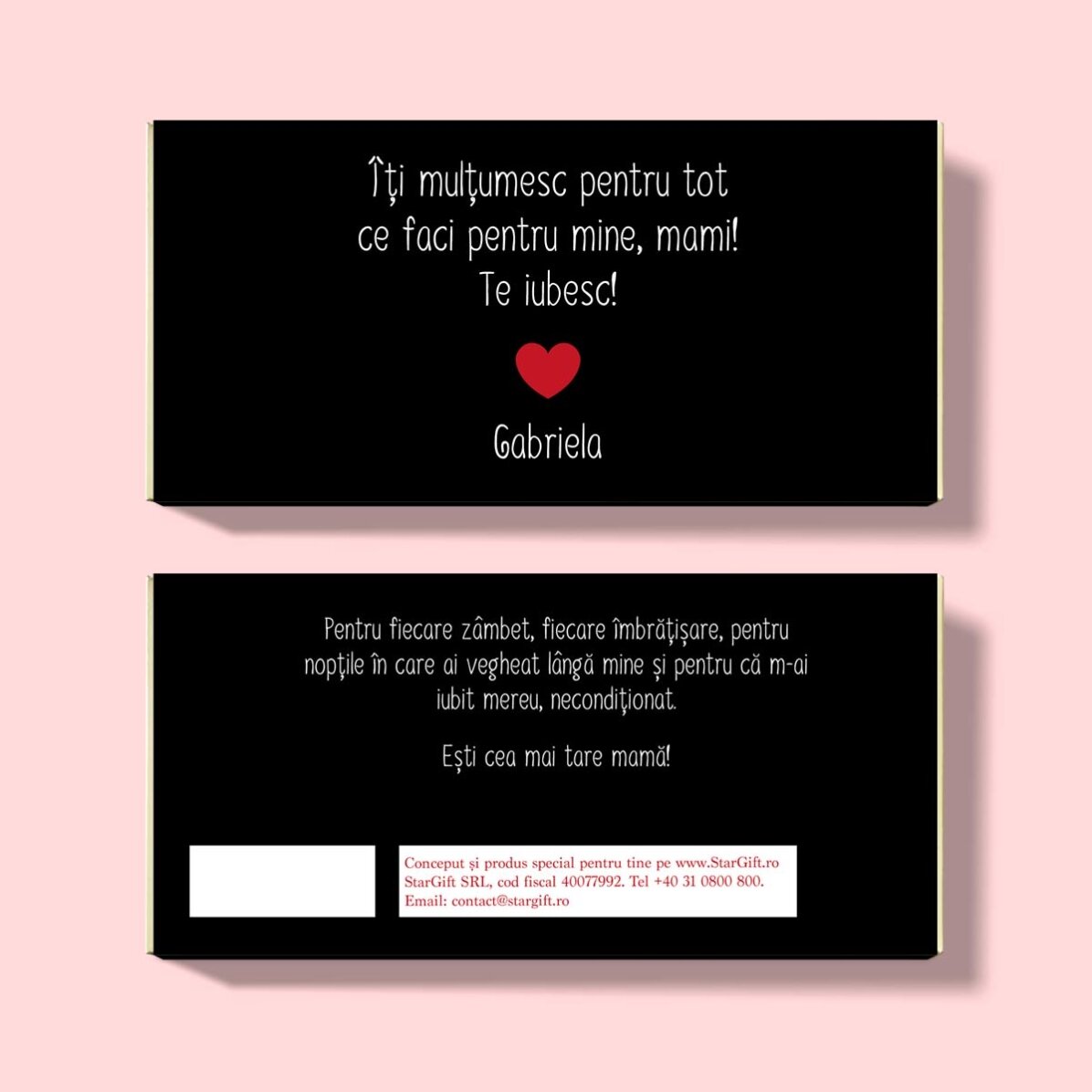 Ciocolată personalizată cu text - Heart