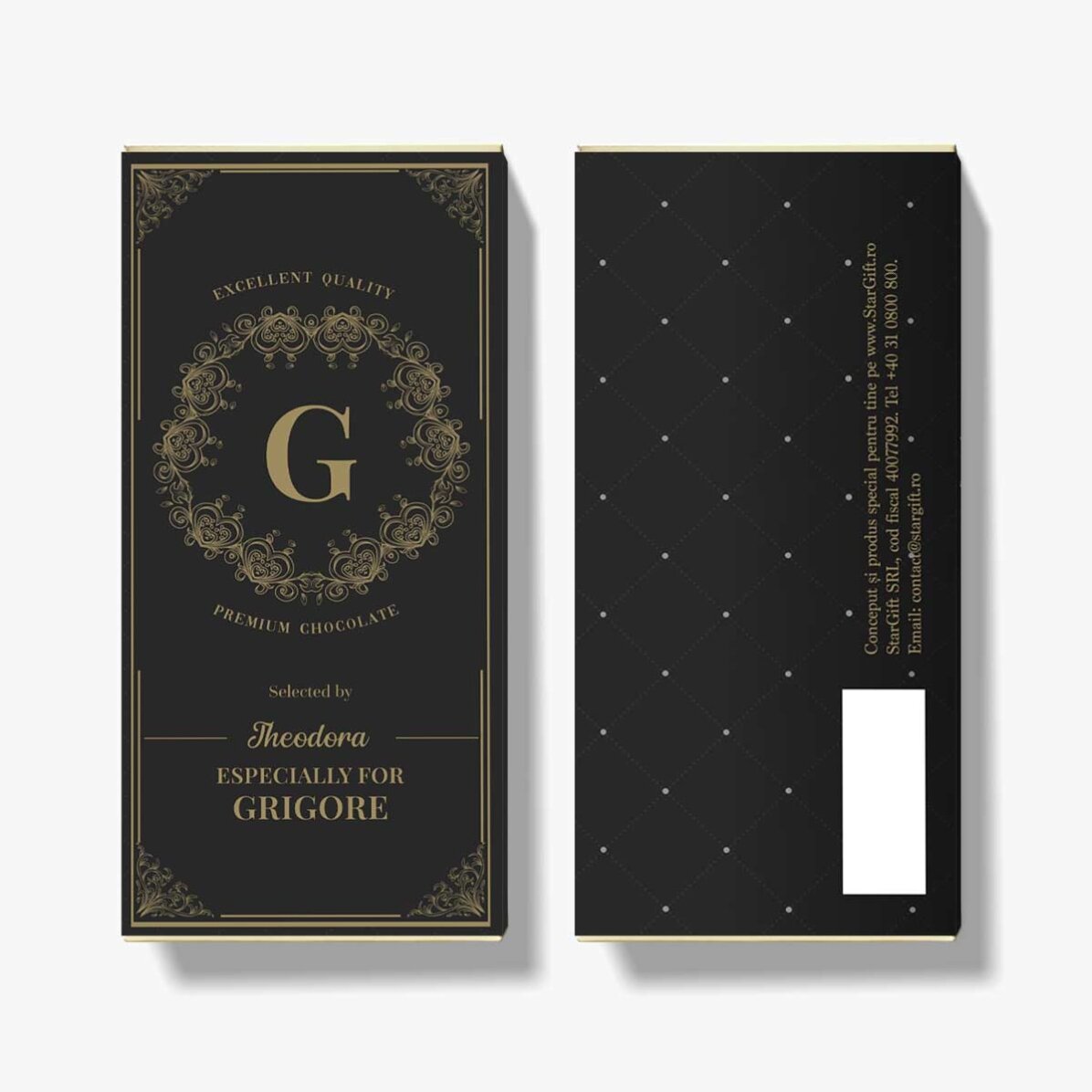 Ciocolată personalizată cu text - Monogramă