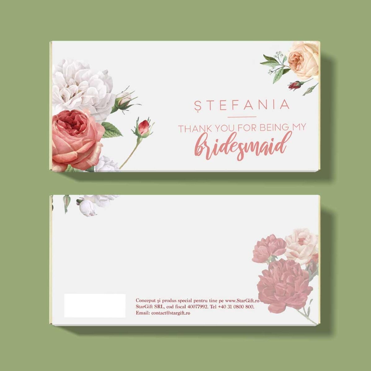 Ciocolată personalizată cu text pentru nuntă