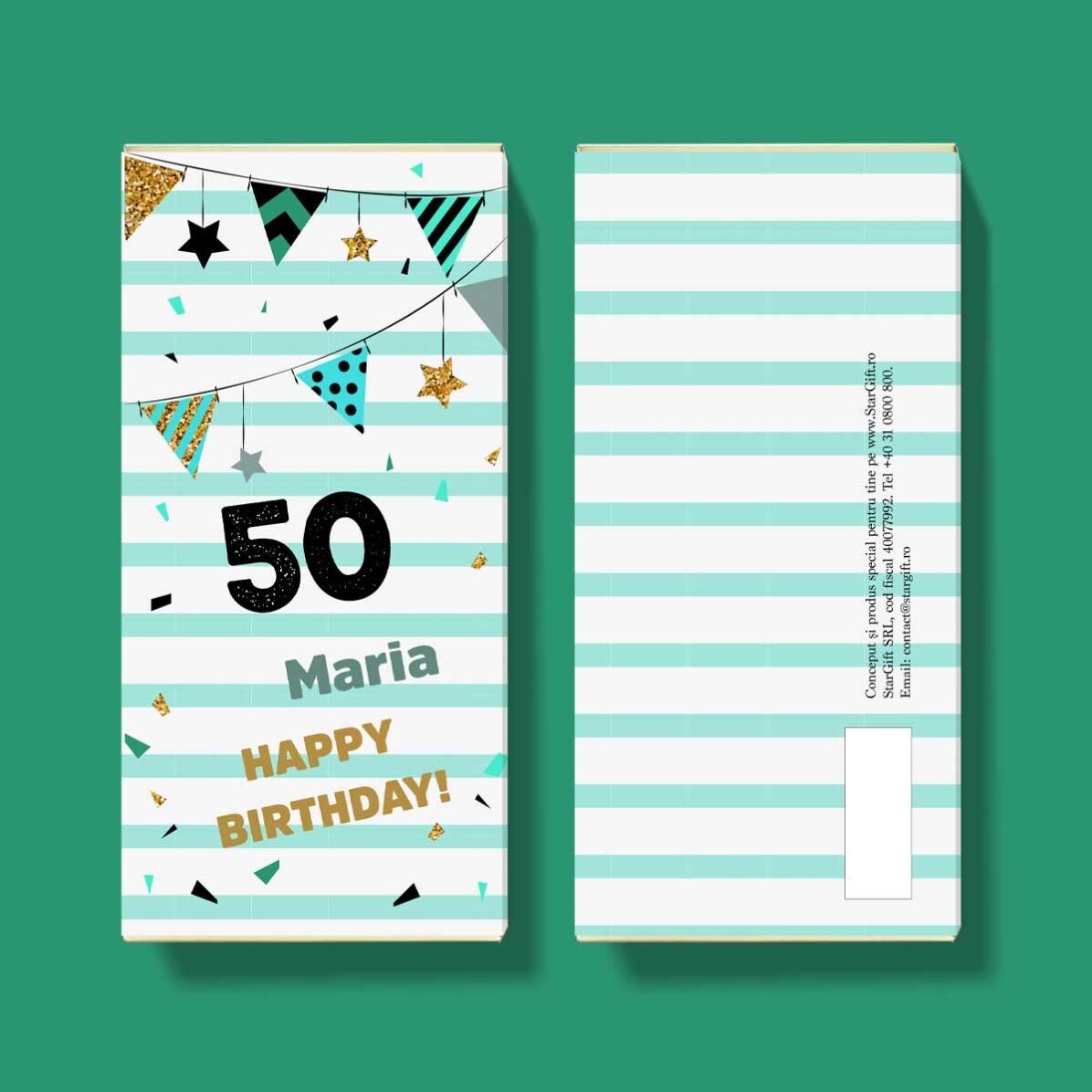 Ciocolată personalizată cu text pentru zi de naștere - Birthday gift