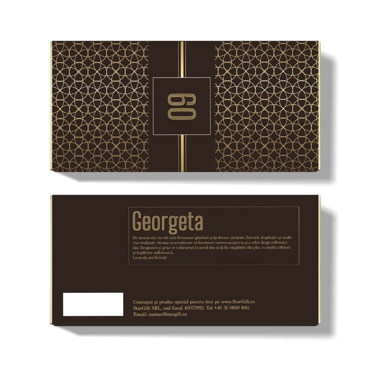 Ciocolată personalizată cu text pentru zi de naștere - Gold