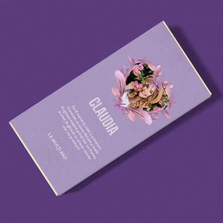 Ciocolată personalizată cu text și poză - Primăvară frumoasă