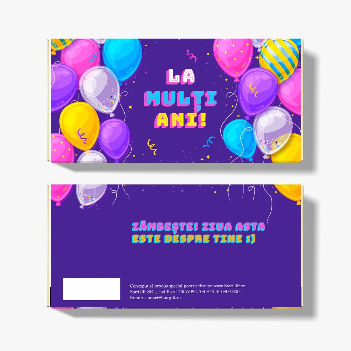 Ciocolată personalizată pentru zi de naștere