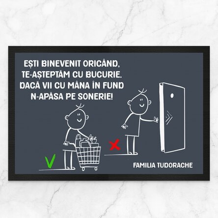 Covoraș de intrare personalizat cu mesaj amuzant x Flick