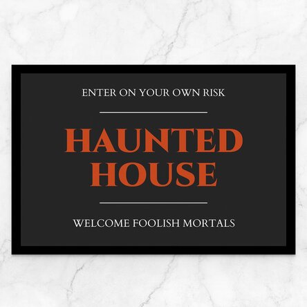 Covoraș de intrare personalizat cu text - Haunted House