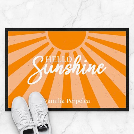 Covoraș de intrare personalizat cu text - Hello sunshine