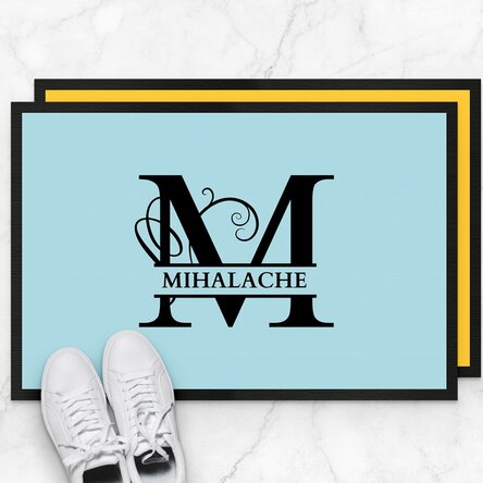 Covoraș de intrare personalizat cu text - Monogramă