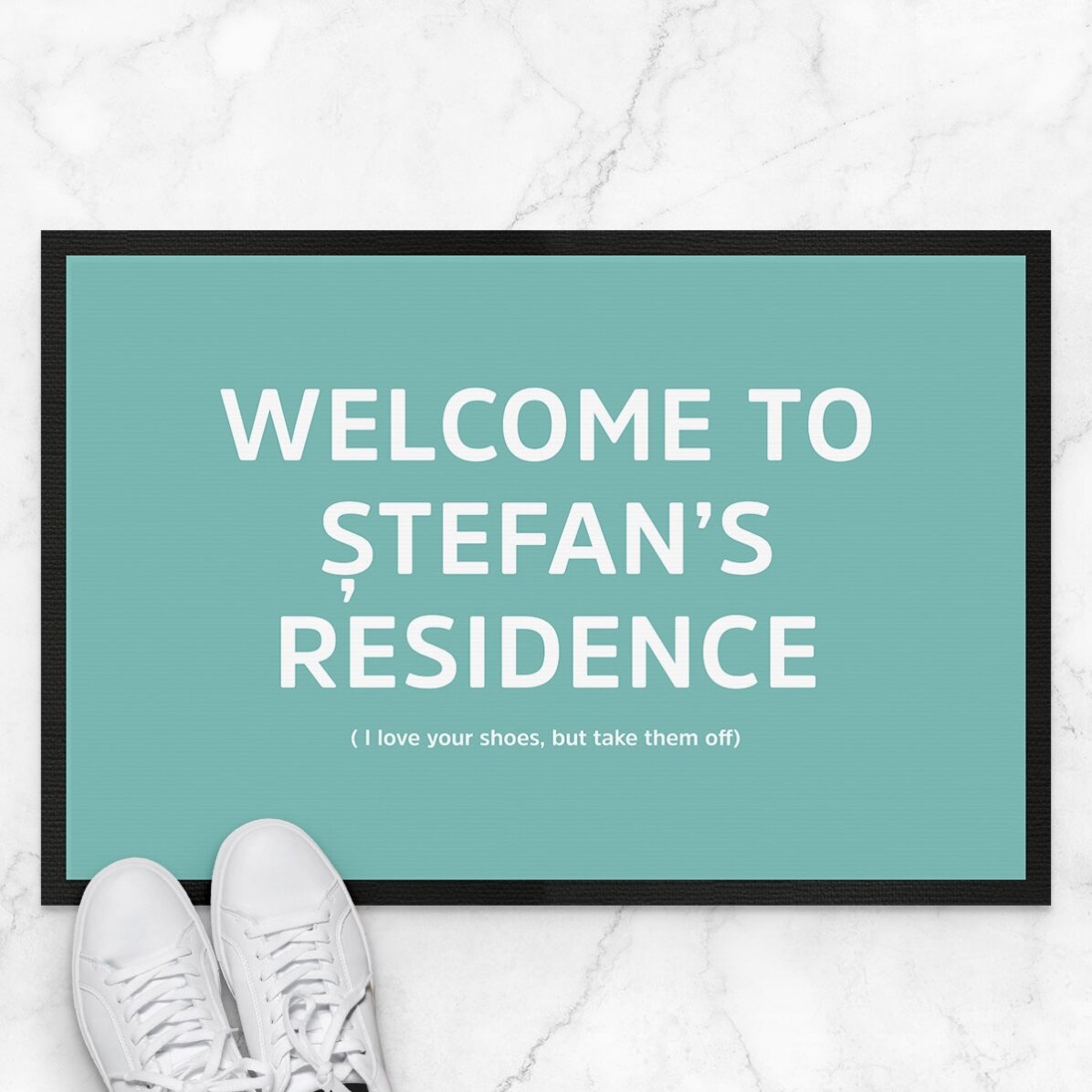 Covoraș de intrare personalizat cu text - Welcome to my residence