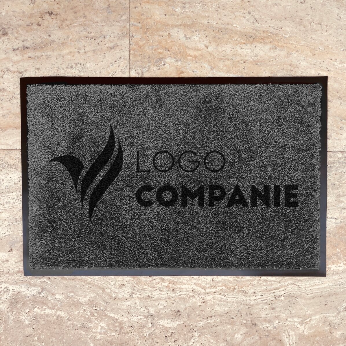 Covoraș intrare de interior personalizat cu logo - Gri închis