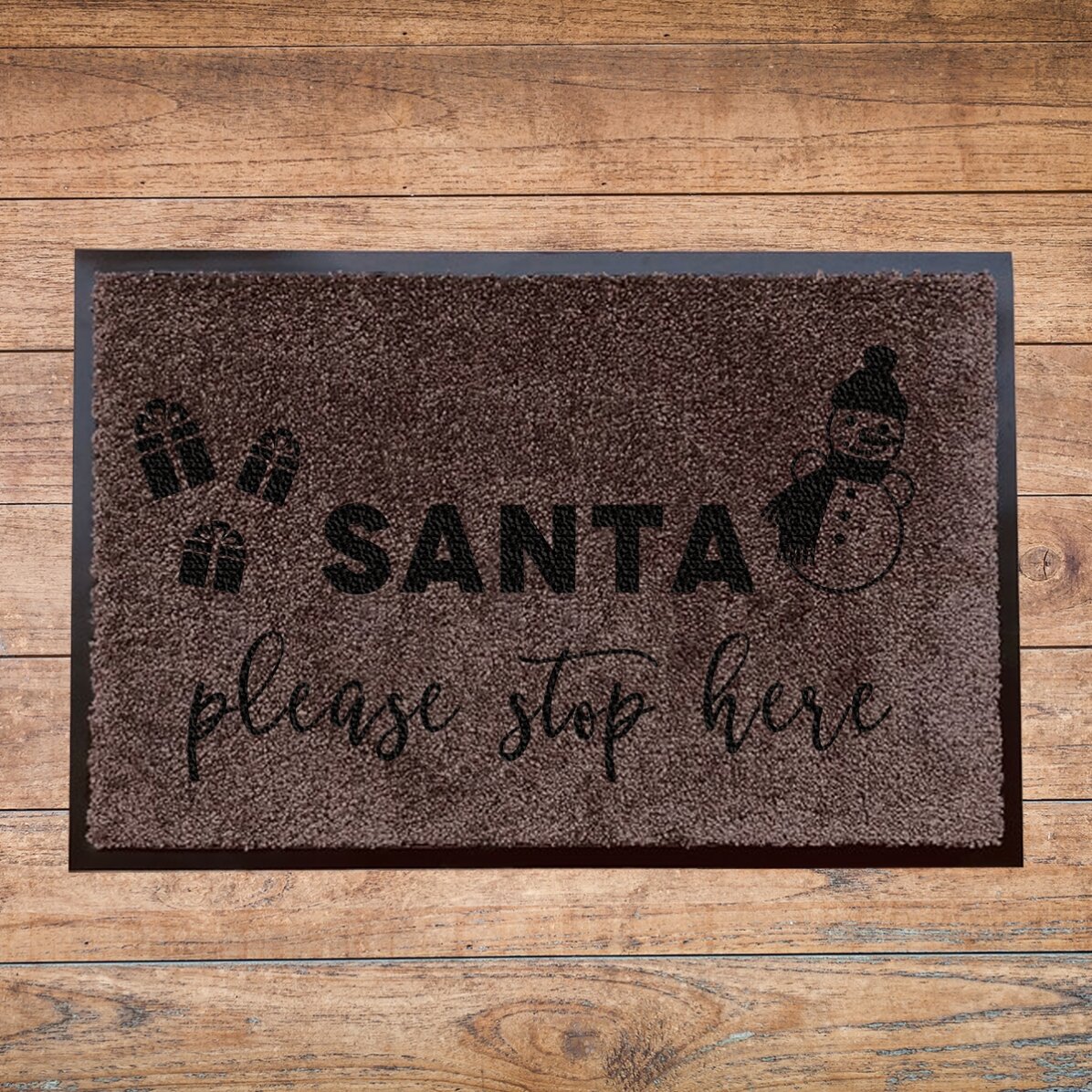 Covoraș intrare de interior personalizat - Santa please stop here