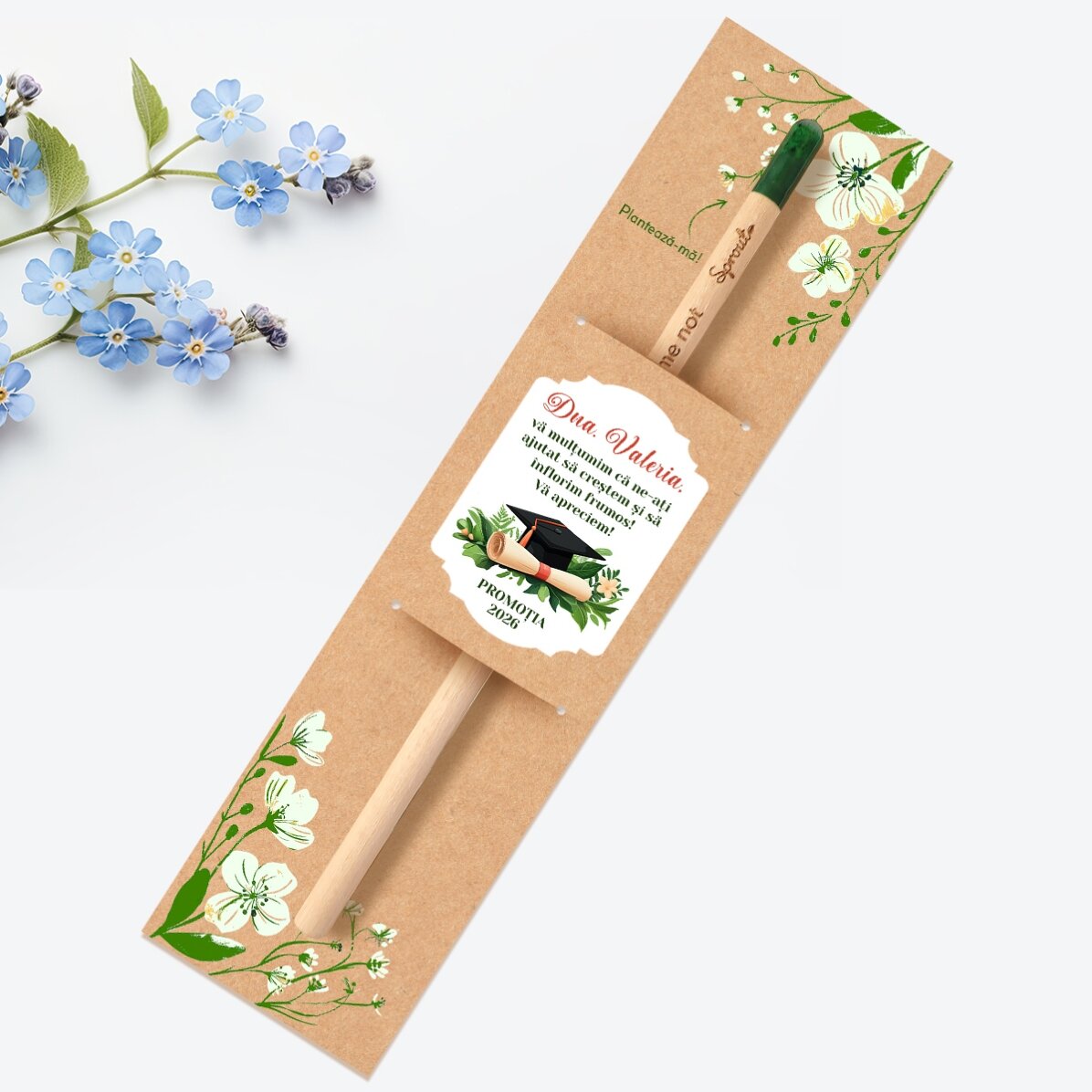 Személyre szabott, elültethető ceruza érettségi üzenettel – Köszönjük