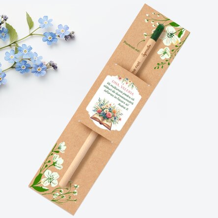 Creion plantabil personalizat cu text pentru profesoară / educatoare