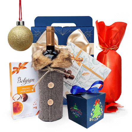 Cutie cadou în dar de Crăciun cu glob personalizat cu mesaj