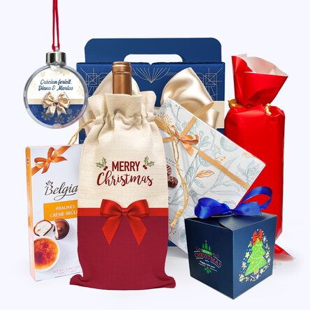 Cutie cadou în dar de Crăciun cu glob personalizat cu mesaj