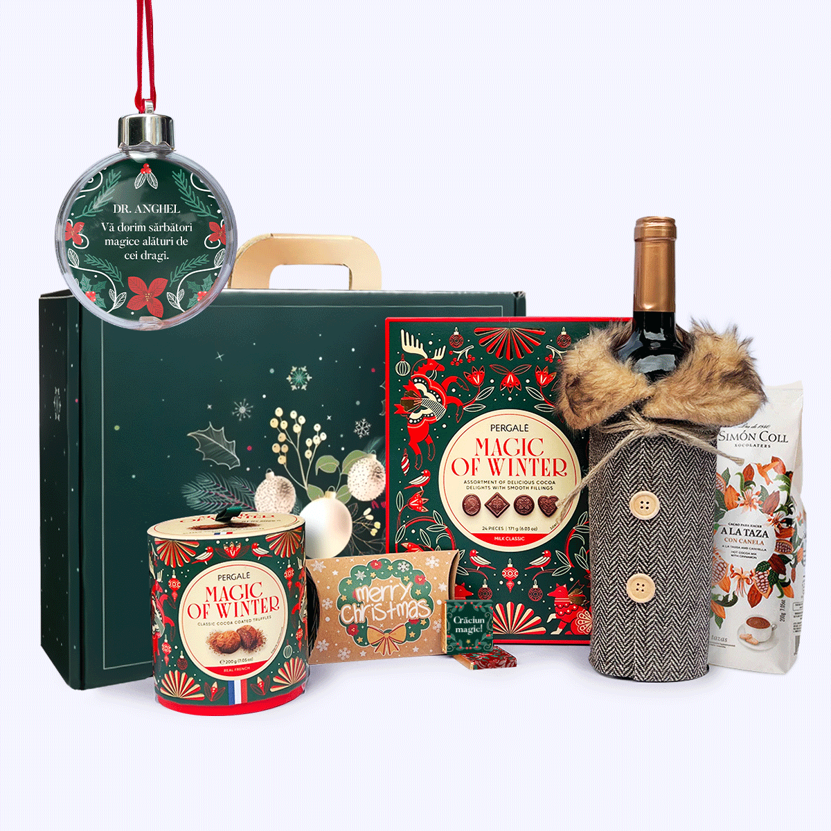 Cutie cadou - Magia Crăciunului cu glob personalizat