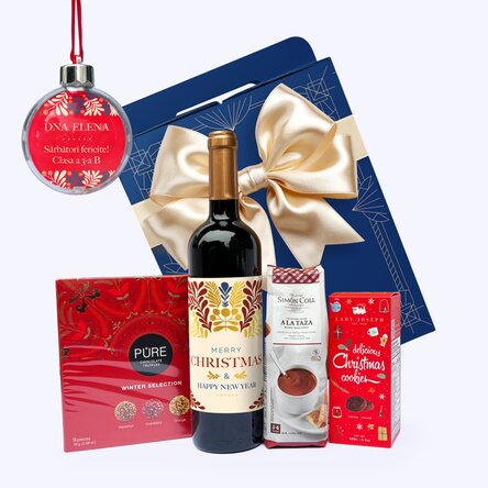 Cutie cadou - RED CHRISTMAS cu glob personalizat