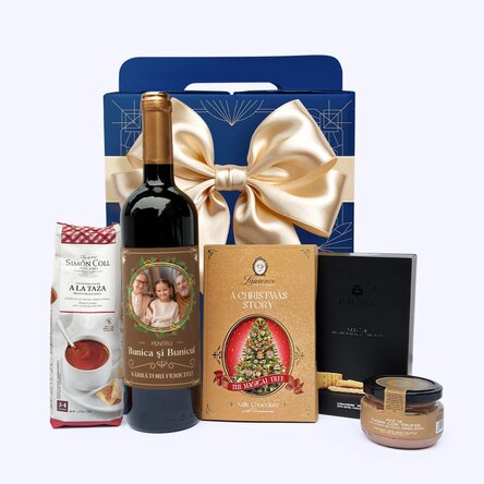 Cutie cadou - ROYAL SIGNATURE cu vin personalizat