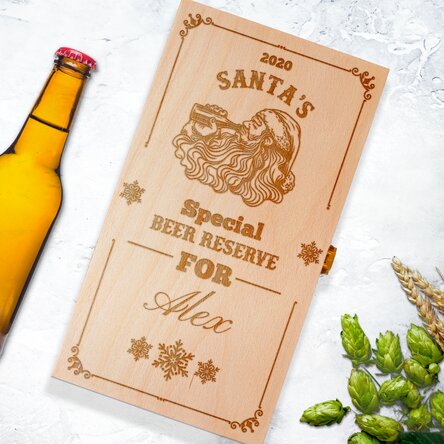 Cutie de bere personalizată pentru trei sticle - Moș Crăciun