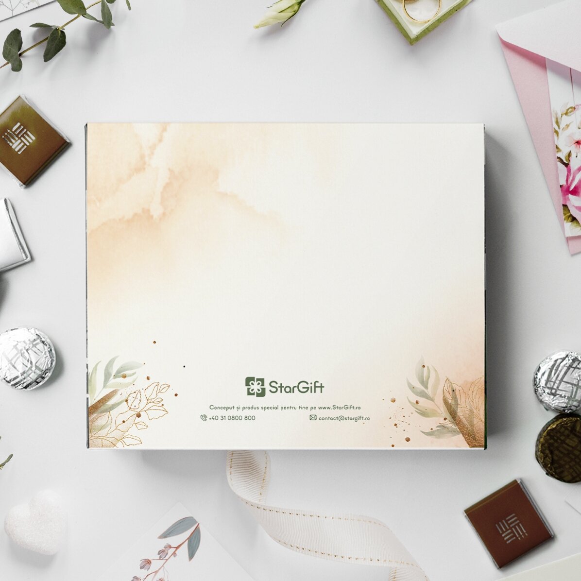 Cutie de bomboane personalizată cu mesaj de nuntă