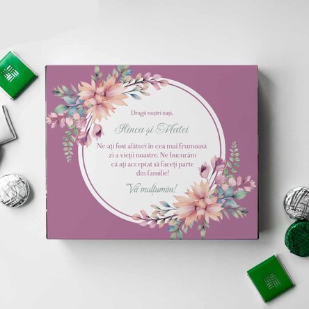 Cutie de bomboane personalizată cu mesaj - Mesaj pentru nași