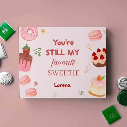 Cutie de bomboane personalizată cu mesaj - my favorite sweetie
