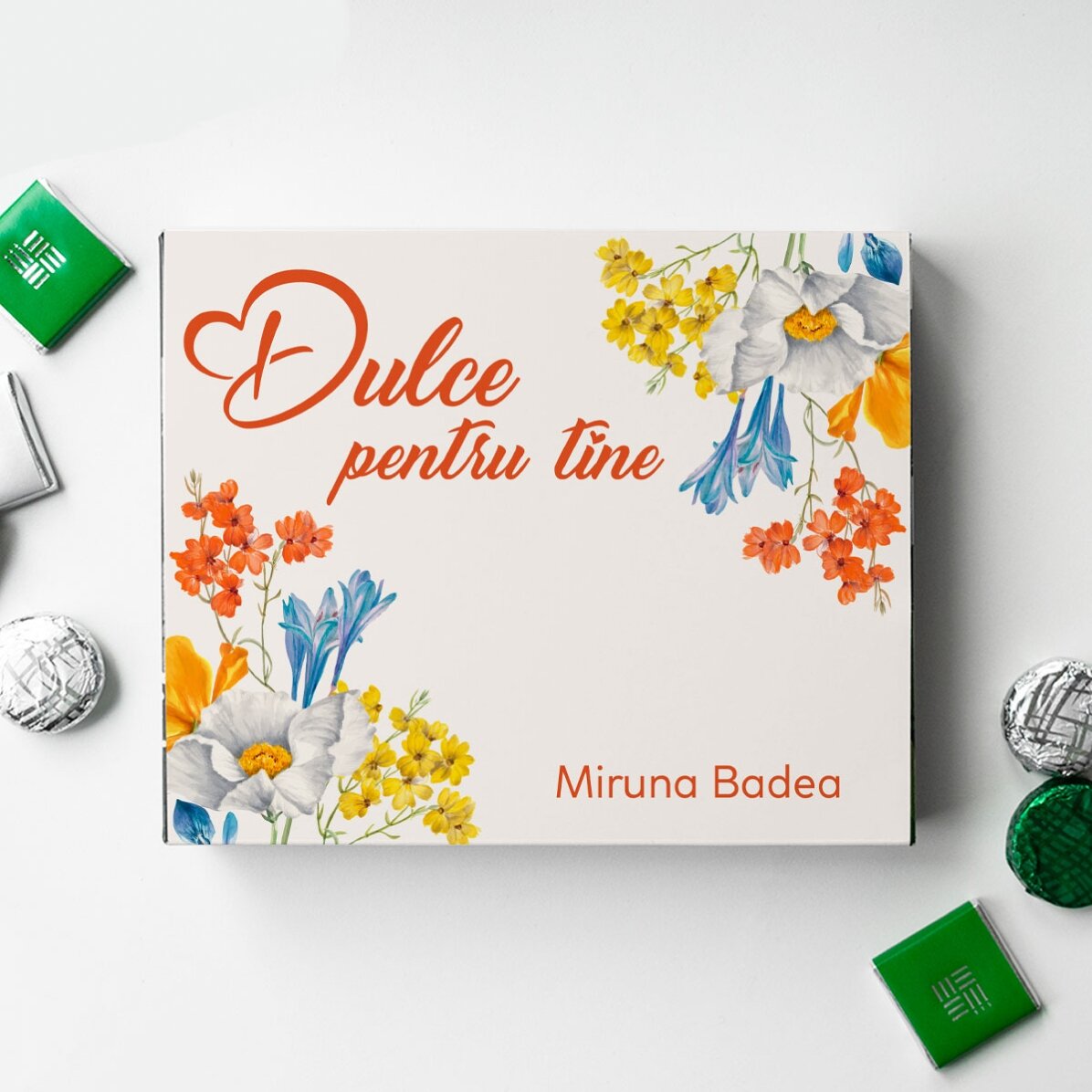 Személyre szabott cukorkás doboz szöveggel - Tavaszi virágok